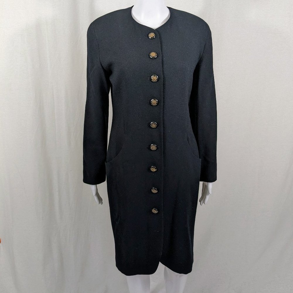 Ann Taylor Black Dress with Gold Buttons - Picture 2 of 7